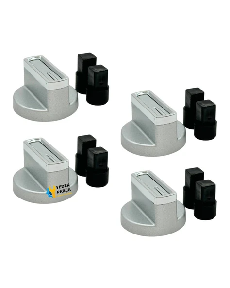 Beko Uyumlu BOCL T 6510 EG Gazlı Ocak Düğmesi Takımı – 4’lü İnox Çizgili ürün görseli