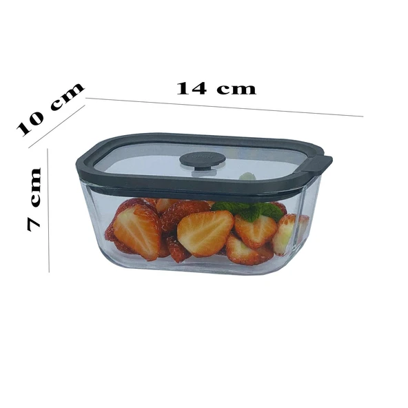 Sızdırmaz Cam Kapaklı Saklama Kabı 4'lü Set 2620/1380/800/470 ML - 4