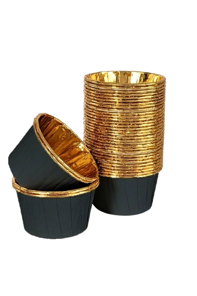 Supertrend Muffin-Kek Kapsülü Siyah-Altın 25li ürün görseli 1