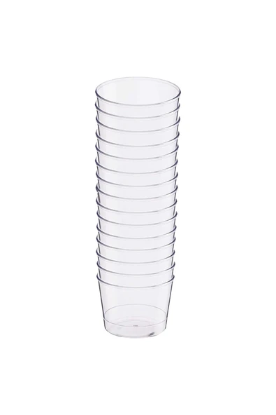 Plastik Kristal Silindir Tatlı Kasesi 250cc 15li ürün görseli 1