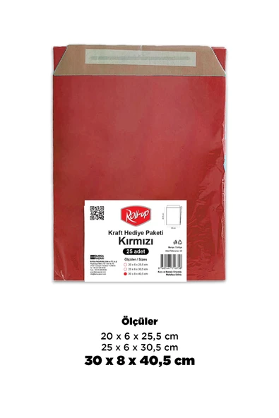 Supertrend Kraft Hediye Paketi Kırmızı 30x8x40,5x4,5 25li ürün görseli