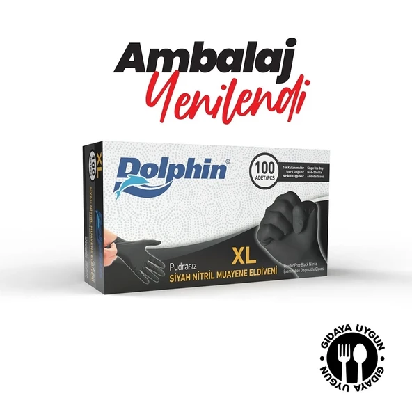 Supertrend Siyah Çok Amaçlı Nitril Muayene Eldiveni XL Beden | 10 Paket - MDR - 2