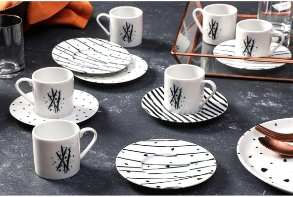 Porland Sidereal 6 Kişilik Kahve Fincan Takımı 90cc 12 Parça ürün görseli