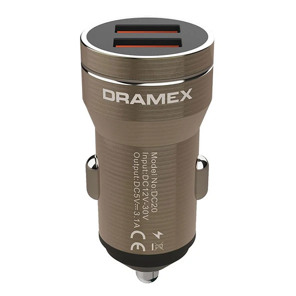 Dramex DC20B 3.1A 2xUSB-A Çıkışlı Hızlı Araç Şarj Cihazı - Metalik Kahverengi - 1