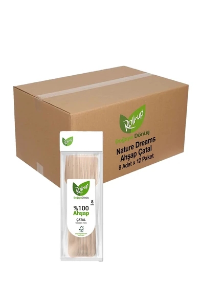 Supertrend Doğaya Dönüşümlü Ahşap Çatal 8 Adet x 12 Paket ürün görseli 1