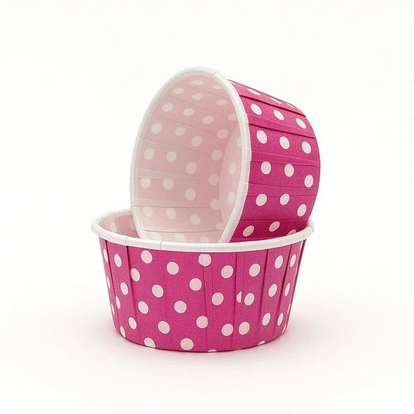 Supertrend Muffin Kek Kapsülü Pembe Puantiye Büyük Boy 50li