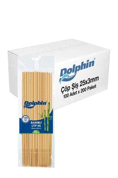Supertrend Bambu Çöp Şiş 25cm x 3mm 100lü x 200 Paket (Koli) ürün görseli 1