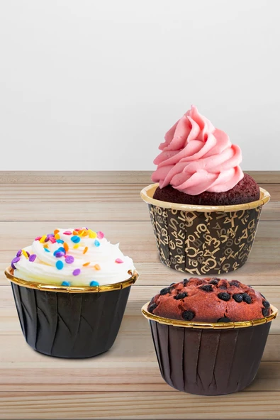 Supertrend Muffin-Kek Kapsülü Kahverengi Desenli 50li - Resim 2