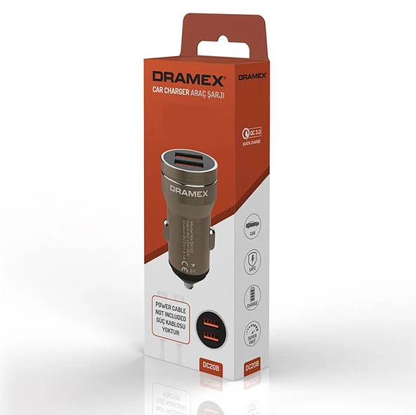 Dramex DC20B 3.1A 2xUSB-A Çıkışlı Hızlı Araç Şarj Cihazı - Metalik Kahverengi - 2