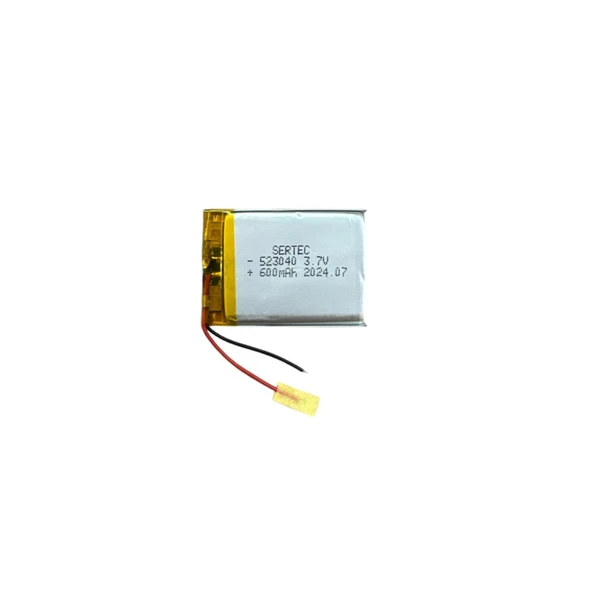 523040 3.7V 600 MAh Li-Polymer Pil Devreli/1.5A - 1