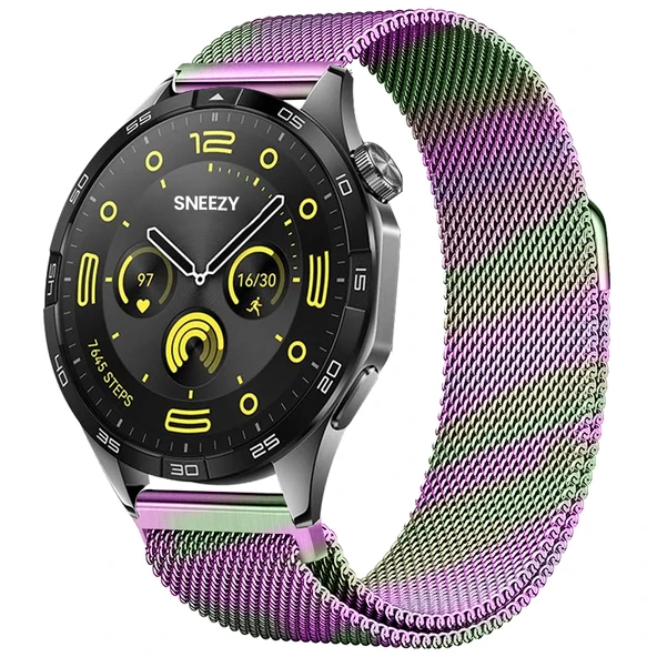Huawei Watch GT4 46mm Uyumlu Manyetik Milanese Loop Metal Kordon   Rainbow ürün görseli