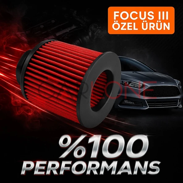 Ford Focus 3 Uyumlu Araca Özel Spor Açık Hava Filtresi Kırmızı Renk İthal Ürün Yüksek Performans