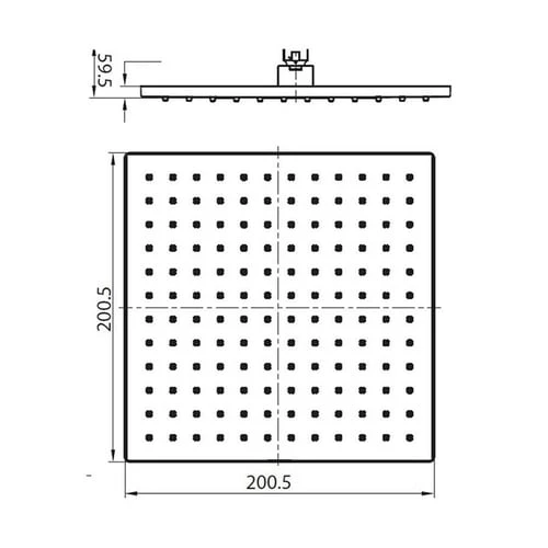 Bocchi AIR2 Tepe Duşu, 20x20 cm Krom 5860-0006 - 2