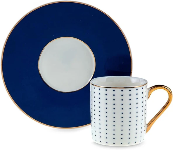 Jumbo Navy 2 Kişilik Kahve Fincan Takımı 90 ml, Renkli - Resim 2