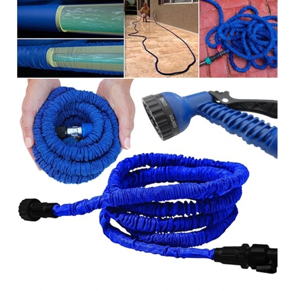 22.5 Metre Uzayan Bahçe Sulama Araç Yıkama Hortumu 7 Kademeli Başlık - 3