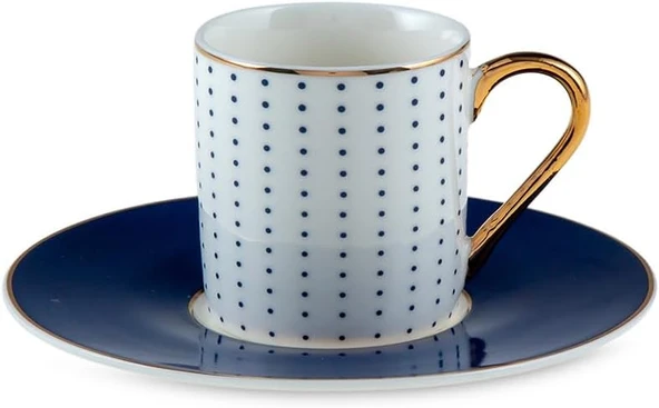 Jumbo Navy 2 Kişilik Kahve Fincan Takımı 90 ml, Renkli - Resim 4