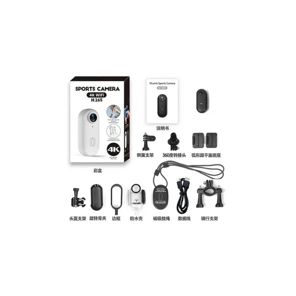 Mini 4k Wıfı Aksiyon Kamerası Vücut Kamerası Giyilebilir Video Kaydedici Hafıza Kartı Dahil - 2