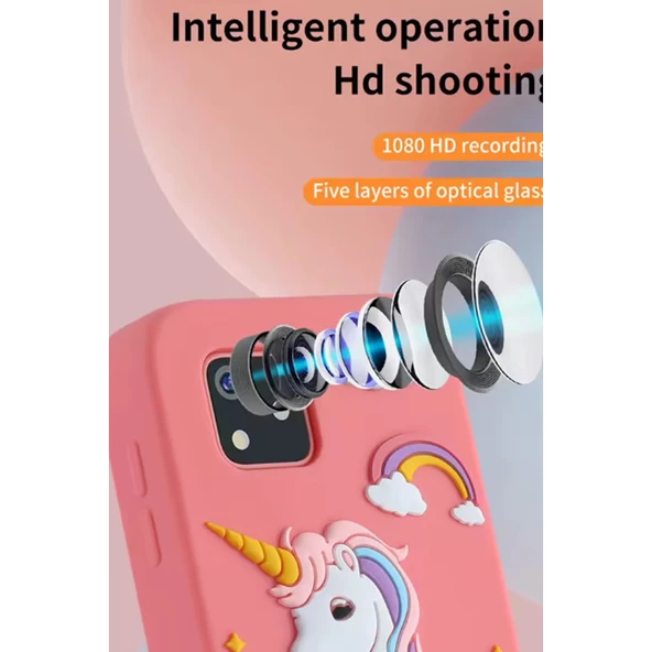 Telefon Modelli Çocuk Dijital Fotoğraf Makinası Çift Kameralı Dokunmatik Ekran 2.0 Ekran - 2