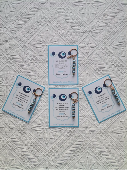 100 Adet Kişiye Özel Hz MUHAMMED S.A.V'in Emridir Yazılı Sünnet Hatırası Hediyelik Anahtarlık - Resim 4