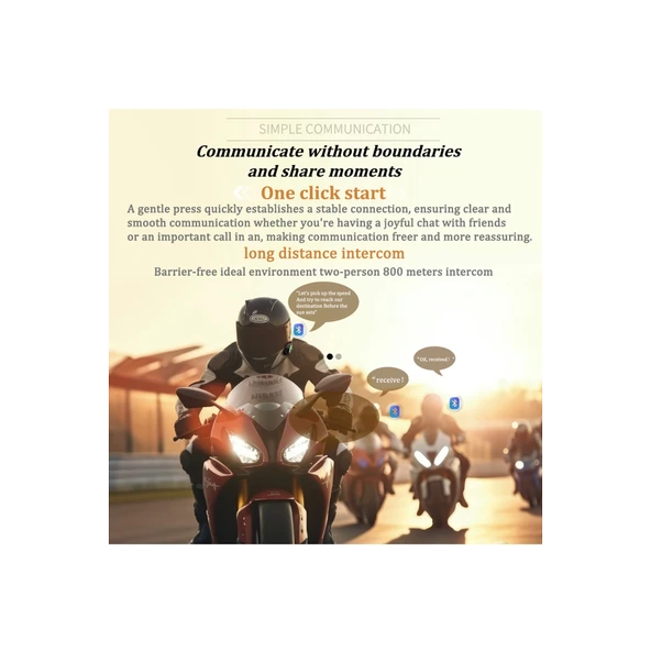 Bt26 Motosiklet Kask Kulaklık Bluetooth Rgb Işıklı 2 Eşleşme Özellikli 1000 Mah Intercom - 7