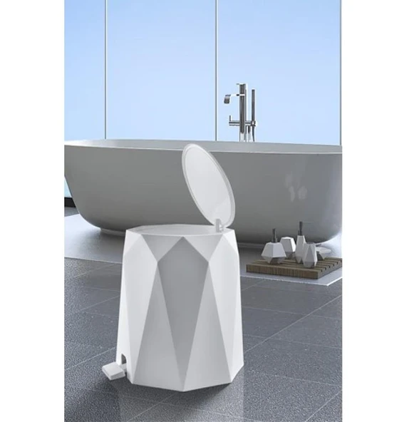 Omnipazar ELF-476 Geo Plastik Pedallı Çöp Kovası 4 Litre - 6