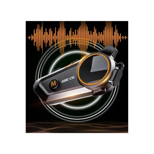 C50 Motosiklet Intercom Kask Kulaklık 1000 Mah Rgb Işıklı Bluetooth Kulaklık Ip67 - 2