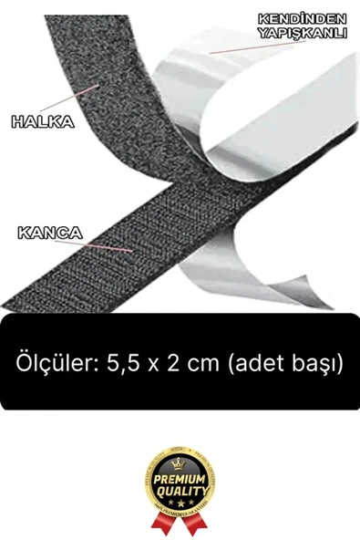 Ultra Güçlü İz Bırakmaz Çivisiz Tablo Çerçeve Asma Kendinden Yapışkanlı Siyah Cırt Bant 12'li Set - 6
