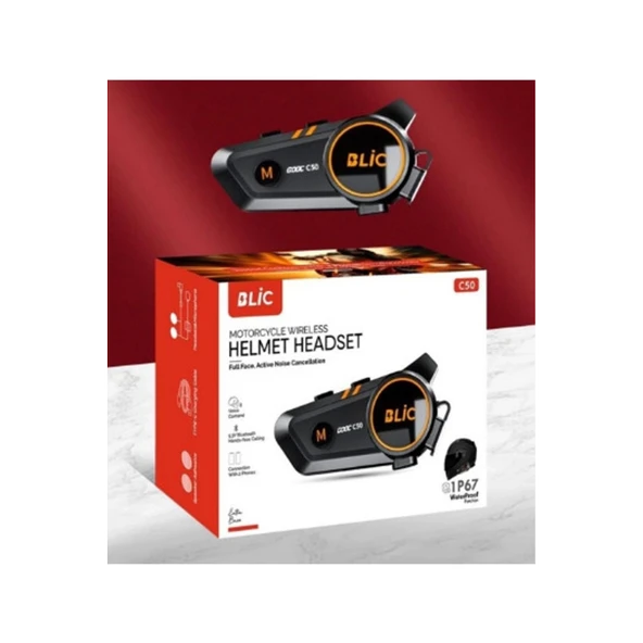 C50 Motosiklet Intercom Kask Kulaklık 1000 Mah Rgb Işıklı Bluetooth Kulaklık Ip67 - 3