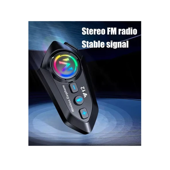 Y12  Motor Kask Kulaklık Rgb Modlu Radyolu Motosiklet Kulaklık 5.3 Bluetooth Intercom - 3