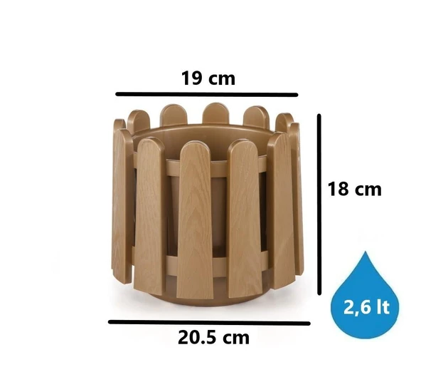 Omnipazar SO-İS02 İstanbul Dekoratif Yuvarlak Saksı 2,6 lt Mocha 6 Adet - Resim 2