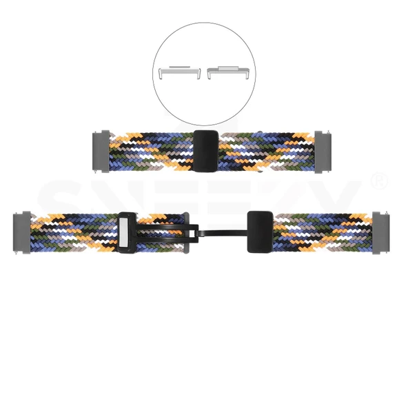 Sneezy Huawei Watch Fit 2  İle Uyumlu FiberLink Manyetik Tokalı Kumaş Örgü Kordon  Kırmızı - Resim 5