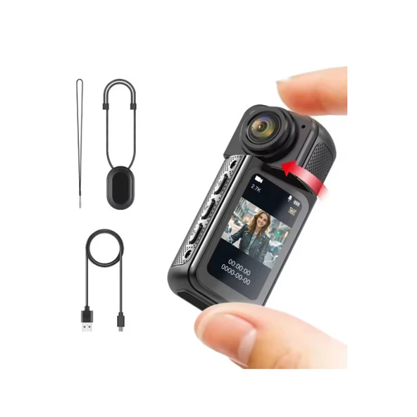 S70 Mıknatıslı Yaka Kamerası Hd Kalite, 30 Fps, Kolay Bağlantı, Boyun Askısı 2.7k Siyah - 2