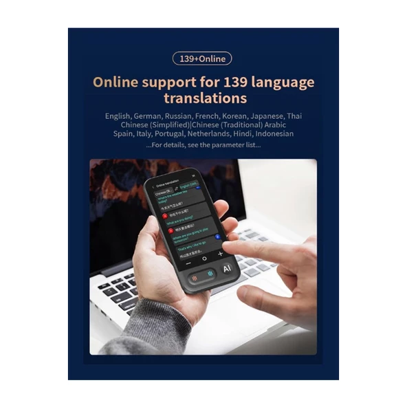 Kameralı 140 Dilde Wifi Özellikli Translator Elektronik Çeviri Cihazı Türkçe Menü - 2