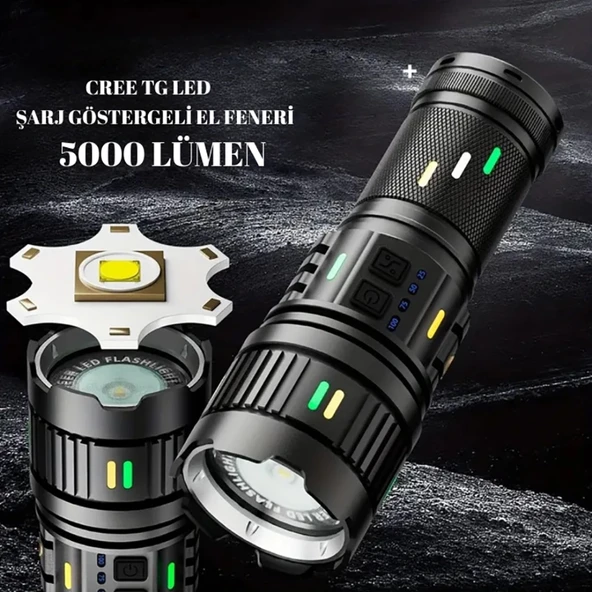 5000 Lümen Cree Tg Led Şarj Göstergeli El Feneri  Wt-731 - 7