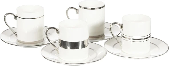 Jumbo Luces Platin 4 Kişilik Kahve Fincan Takımı ürün görseli
