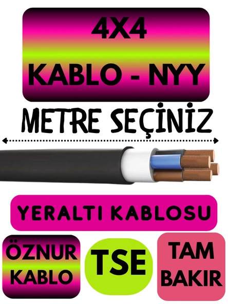 Öznur 4X4 NYY (Yeraltı Kablosu) Metre Seçenekli ürün görseli 1