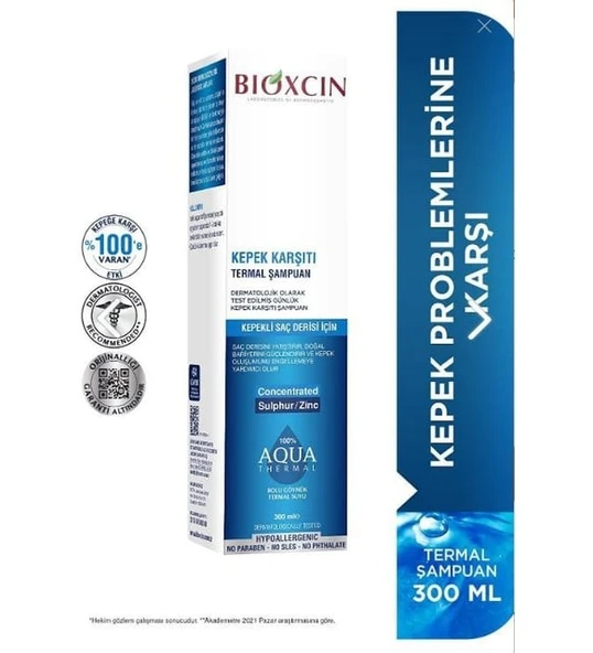 Bioxcin Concentrated Aqua Thermal Kepek Karşıtı Şampuan 300 Ml ürün görseli 1
