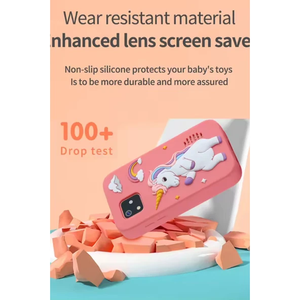 Telefon Modelli Çocuk Dijital Fotoğraf Makinası Çift Kameralı Dokunmatik Ekran 2.0 Ekran - 5