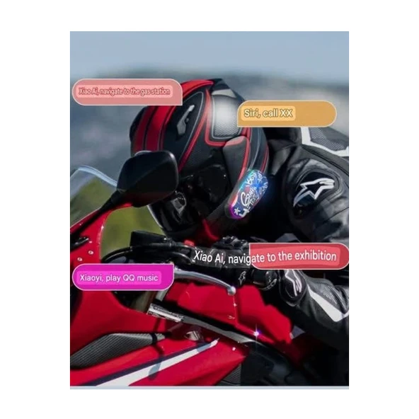 Helmet Graffiti Motor Kask Kulaklık Rgb Modlu Su Geçirmez 6.0 Bluetooth Intercom Yenı Model - 4