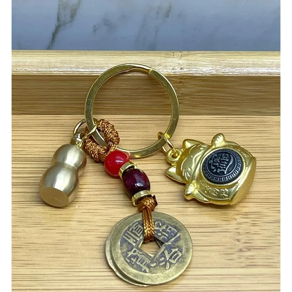 Metal Şans Ve Bereket Kedisi Anahtarlık Alk4456