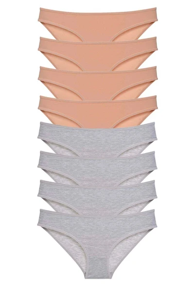 biçomi 8 adet Süper Eko Set Likralı Kadın Slip Külot Ten Gri ürün görseli