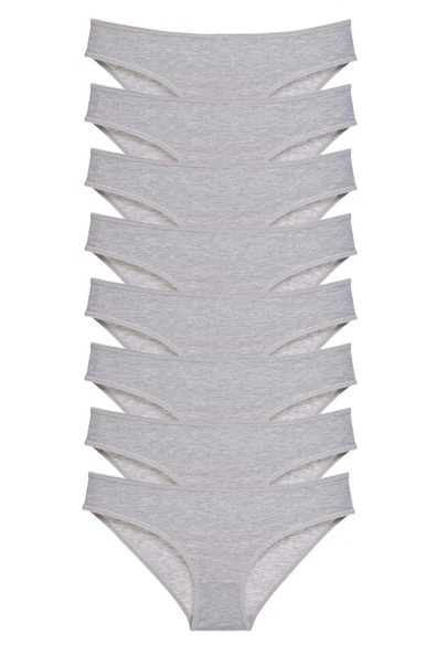 biçomi 8 adet Süper Eko Set Likralı Kadın Slip Külot Gri ürün görseli