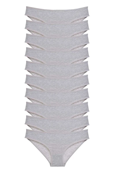 biçomi 10 adet Süper Eko Set Likralı Kadın Slip Külot Gri ürün görseli