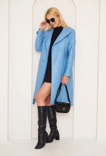 BİÇOMİ DÜĞMELİ UZUN DERİ KABAN ürün görseli