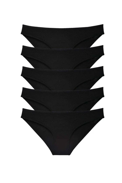 biçomi 5 adet Süper Eko Set Likralı Kadın Slip Külot Siyah ürün görseli