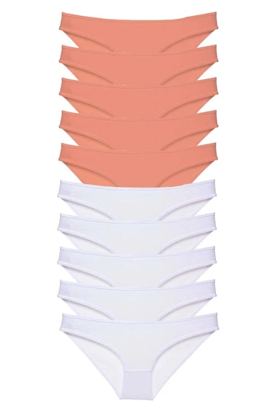 biçomi 10 adet Eko Set Likralı Kadın Slip Külot Pudra Beyaz ürün görseli