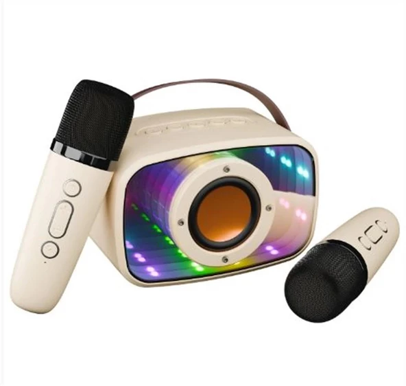 Mikado MD-57BT Endless 5W Bej TF + USB + AUX + BT Destekli 2 Wireless Karaoke Mikrofon 1200mAh ürün görseli