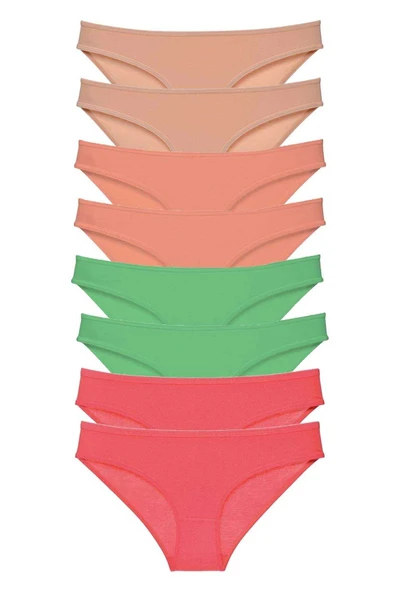 biçomi 8 adet Süper Eko Set Likralı Kadın Slip Külot Ten Pudra Yeşil Fuşya ürün görseli