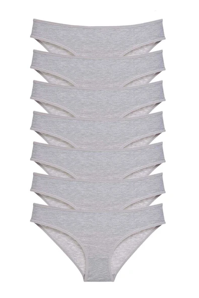 biçomi 7 adet Süper Eko Set Likralı Kadın Slip Külot Gri ürün görseli