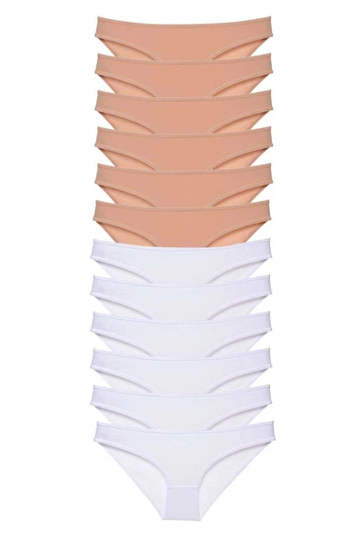 biçomi 12 adet Süper Eko Set Likralı Kadın Slip Külot Ten Beyaz ürün görseli